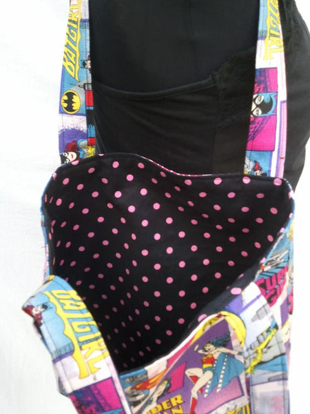 Reversible Tote Purse Bag Made From Girl Power Fabric